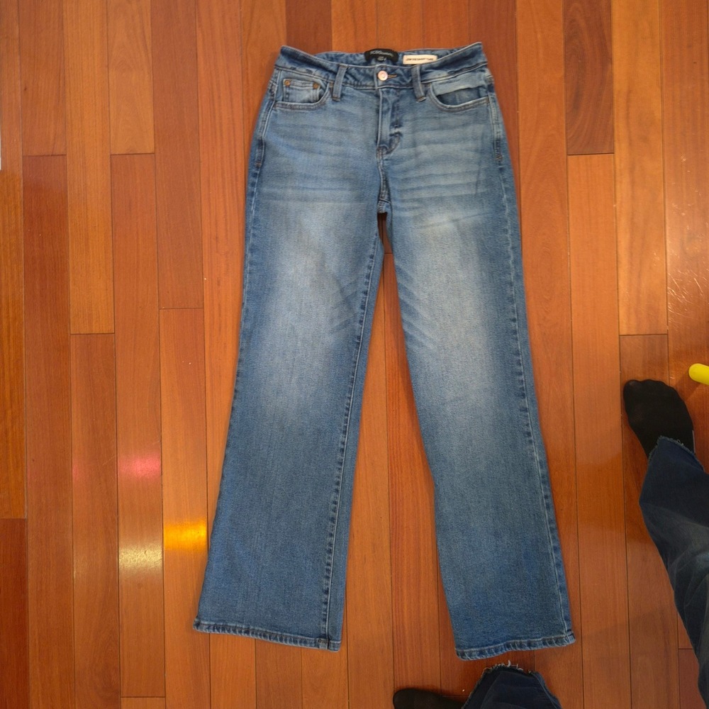 BCBGeneration Baggy Flare Jeans Womens 1/25 Blue Low Rise Denim